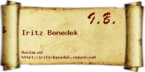 Iritz Benedek névjegykártya