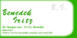 benedek iritz business card